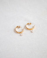 Inverse Pearl Hoops - Gold Vermeil Jewellery Olivia Taylor   