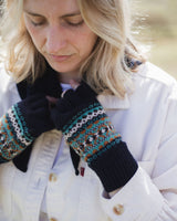 Land Fingerless Gloves – Navy Knitwear Scarlet Knitwear