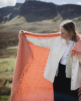 Pumpkin Houndstooth Wool Throw Homeware Tweedmill
