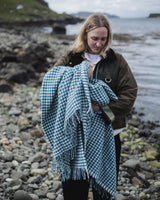 Houndstooth Wool Throw Ink Homeware Tweedmill