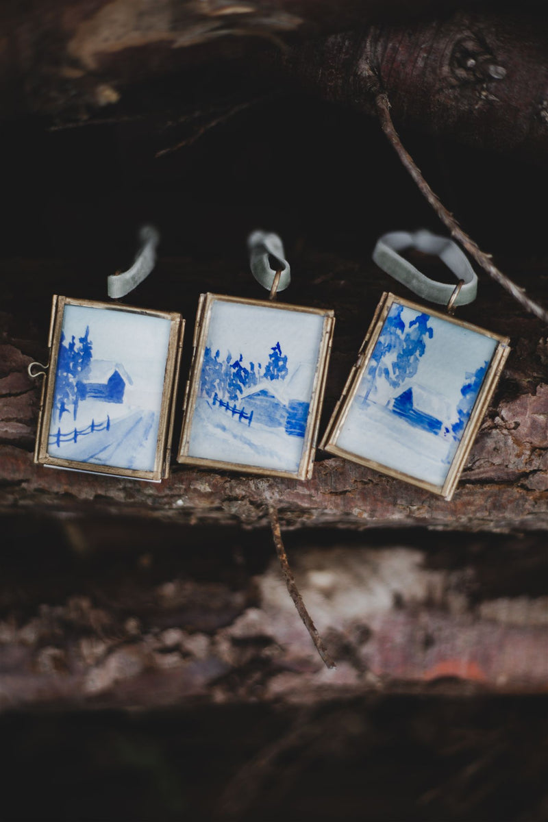 Watercolour Cabin in the Woods Hanging Decoration Seasonal / Occasion Anna Schmitt