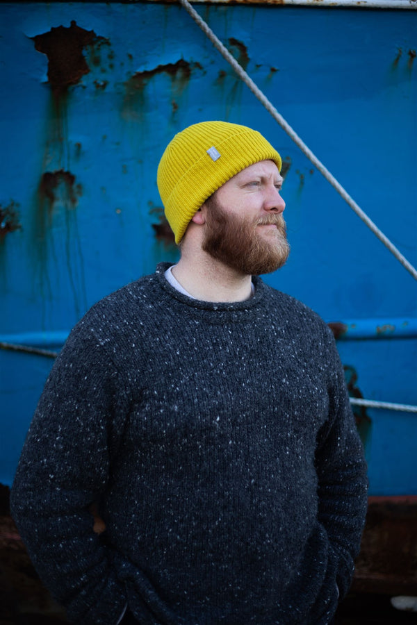 Lambswool Beanie - Mustard Knitwear Scarlet Knitwear