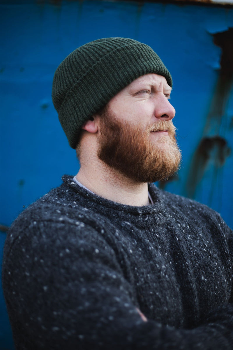 Lambswool Beanie - Moss Green Knitwear Scarlet Knitwear