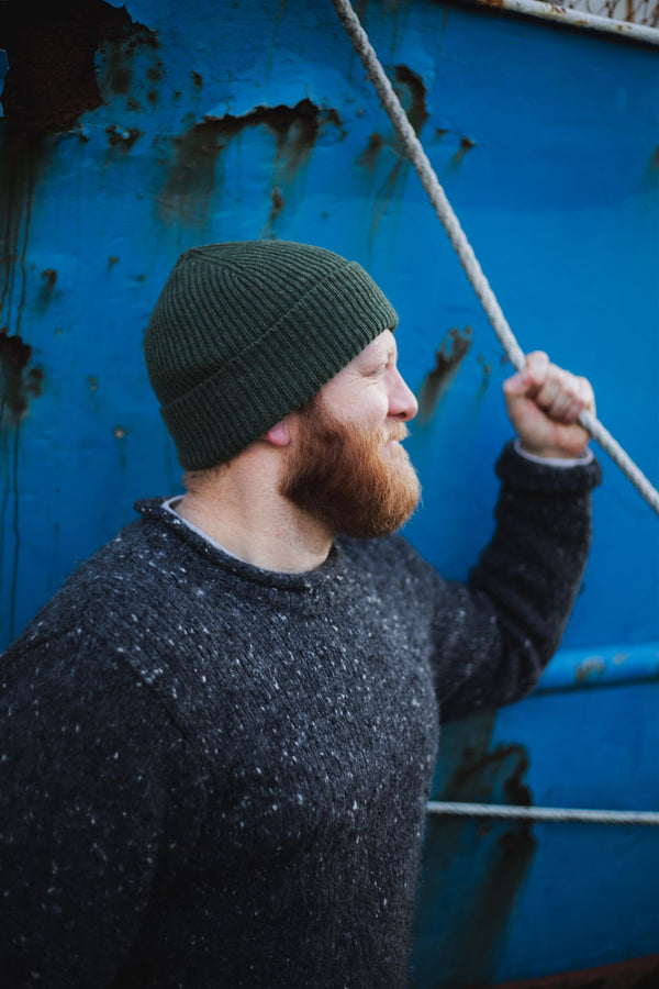 Lambswool Beanie - Moss Green Knitwear Scarlet Knitwear