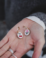 Tulip & Cherry Charm Hoops