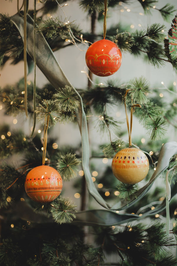 Yuletide Gold Christmas Baubles – Set of Three Homeware East End Press