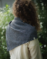 Triangle Shawl Scarf – Blue & Dark Brown Knitwear Rove Knitwear