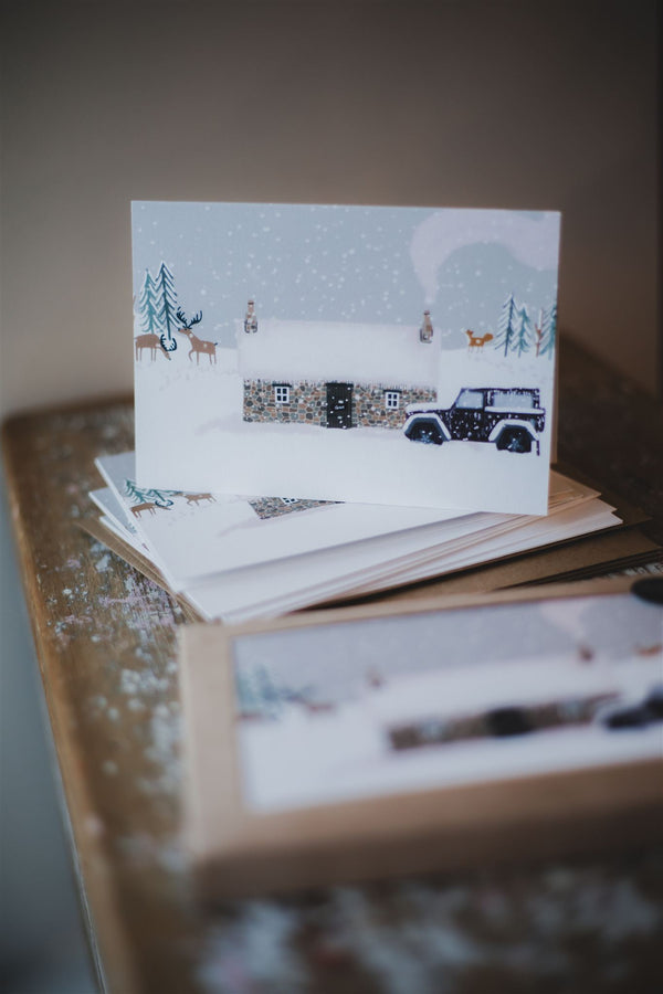 Bothy in the Snow Christmas Cards Set of 8