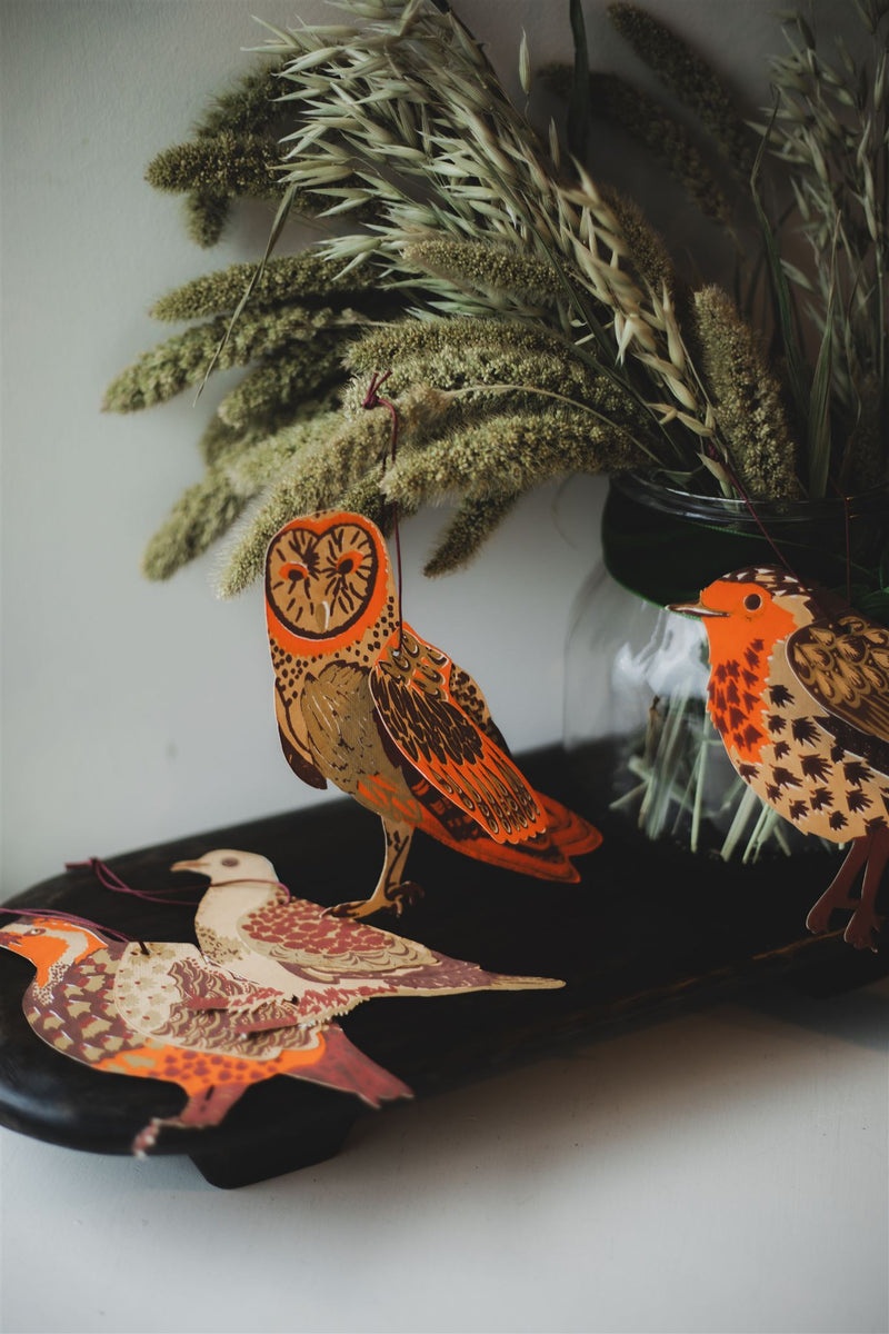 Winter Birds Paper Tree Decorations Set of 4 Seasonal / Occasion East End Press