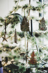 Forest Paper Christmas Tree Decorations Set of 4 Homeware East End Press