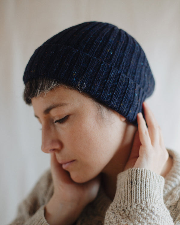 Donegal Beanie - Navy Blue Accessories Rove Knitwear   