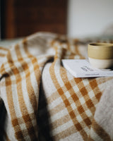 Hex Check English Mustard Soft Furnishings Tweedmill   