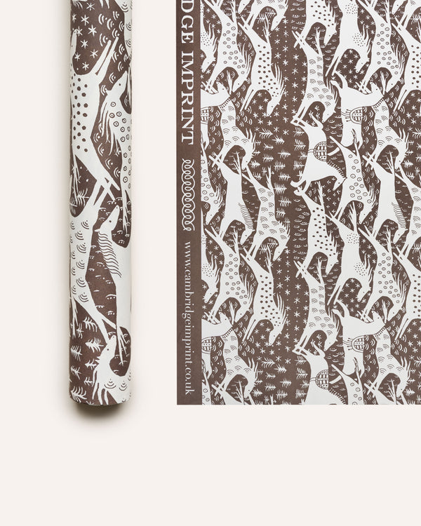 Horses Brown Wrapping Paper Gift Cambridge Imprint
