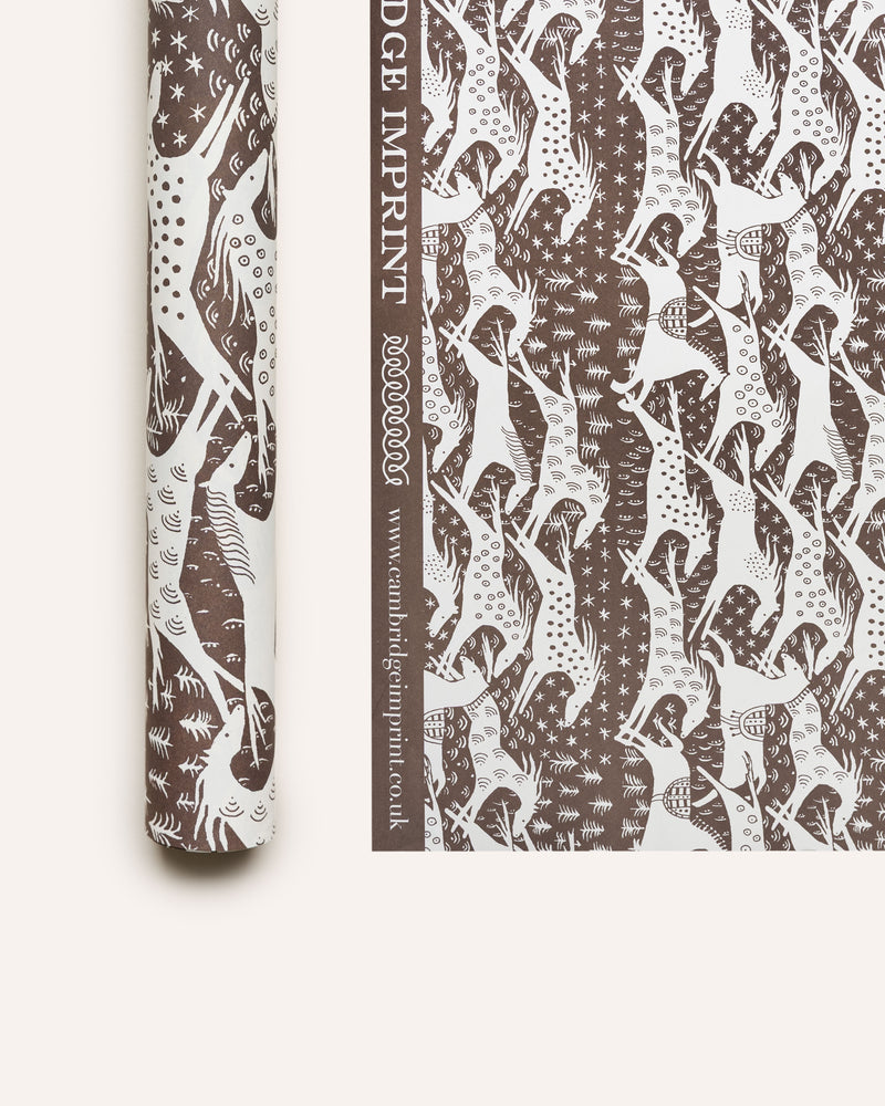 Horses Brown Wrapping Paper Gift Cambridge Imprint
