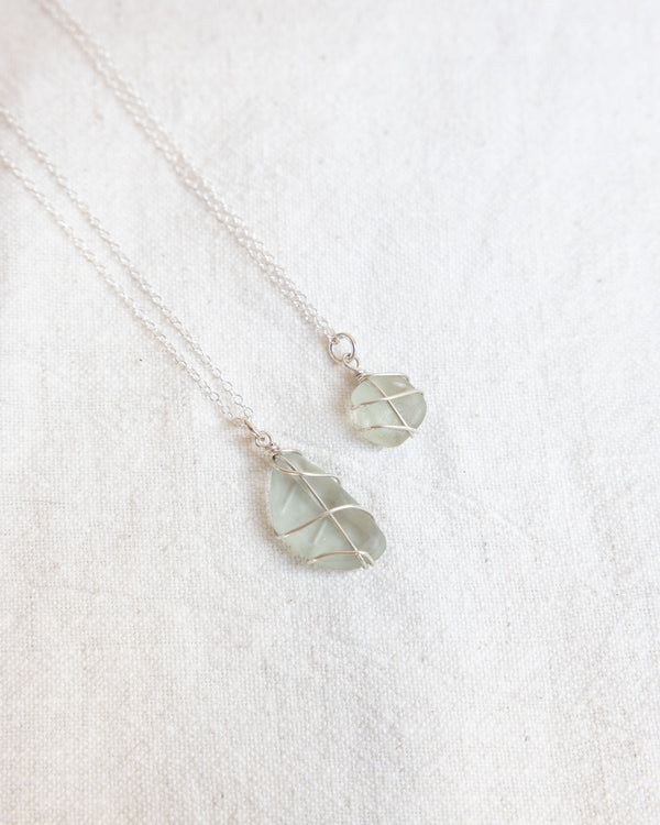 Skye Sea Glass Wire Necklace – Silver