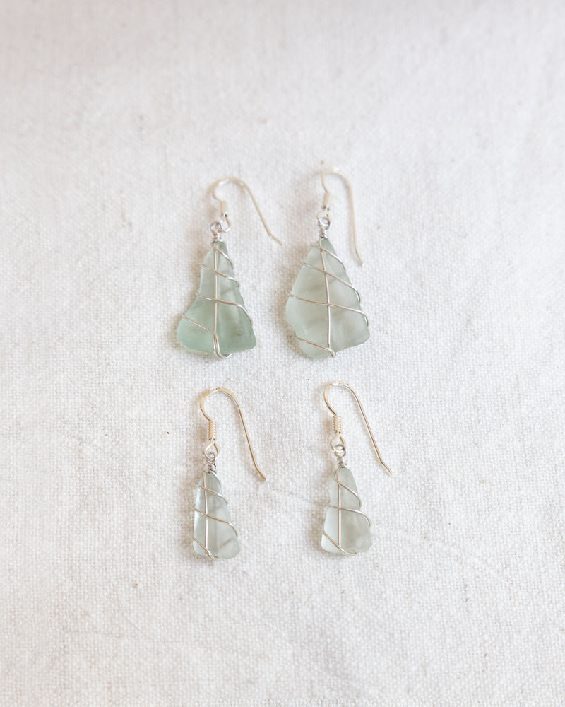 thumbnail image 2 of Sienna Sky Sterling Silver Hook Earrings – Vintage Camper Trailer, Aqua Blue, Handmade USA 2 of 6
