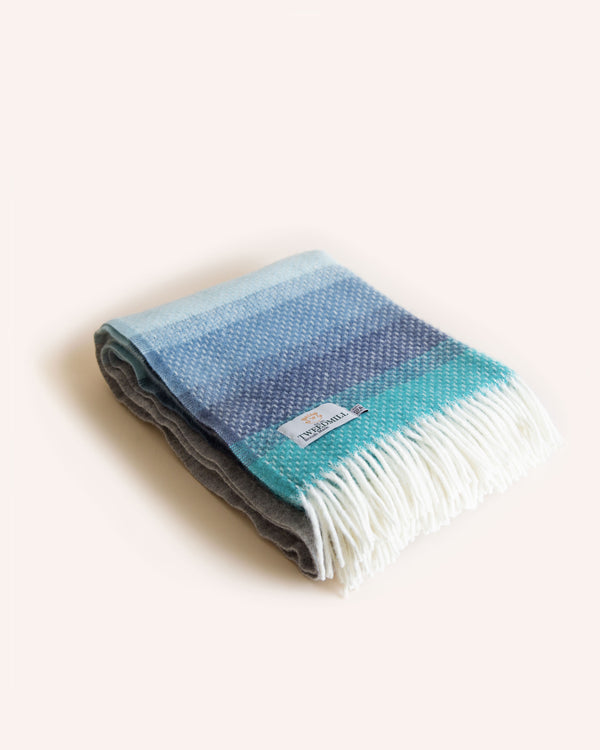 Ombre Wool Throw - Seaside Blue Homeware Tweedmill   