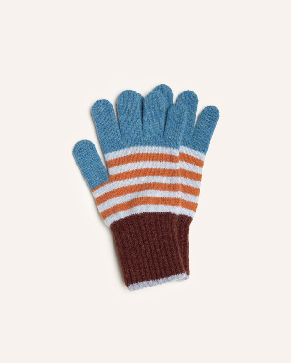 Kids Stripe Gloves – Sea Green & Sienna Kids Catherine Tough