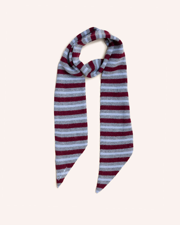 Merino Wool Neck Tie in Burgundy Stripe