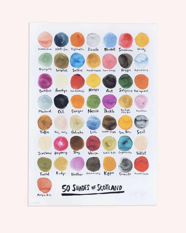 50 Shades of Scotland A3 Print Artwork Emily Mackenzie