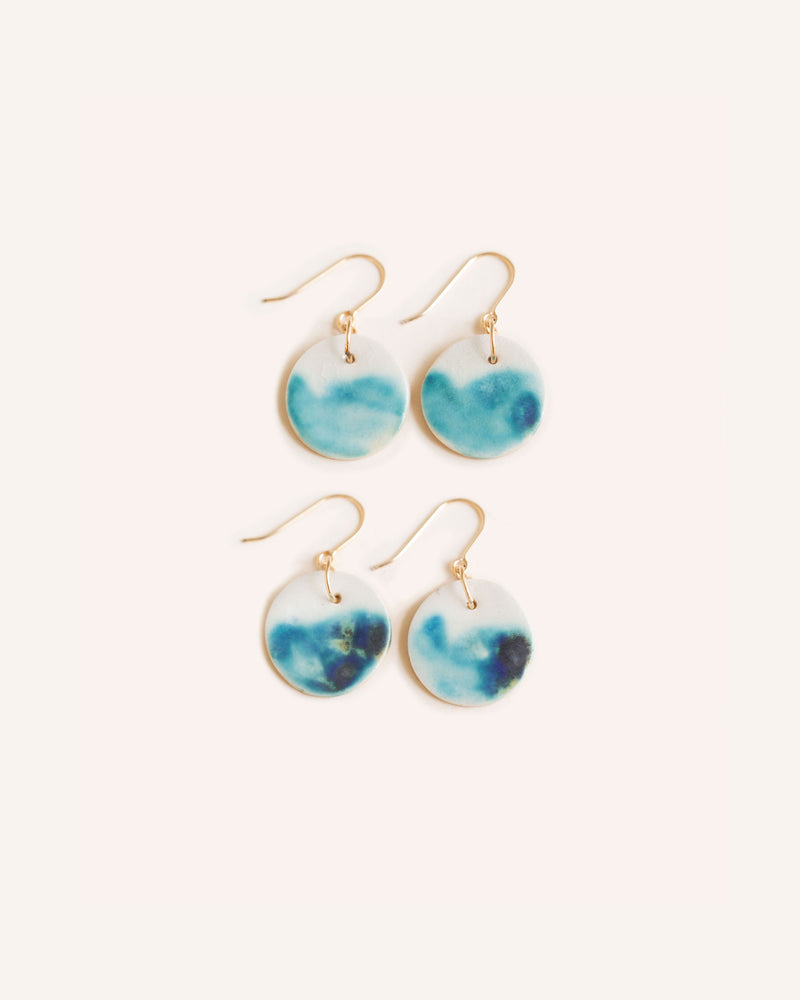 Ocean Circle Dangle Earrings Jewellery Tiera Jewellery   