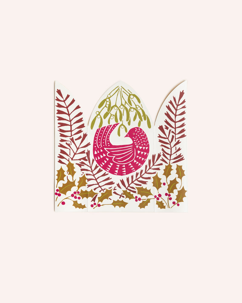 Triptych Winter Bird Christmas Card Cards Cambridge Imprint
