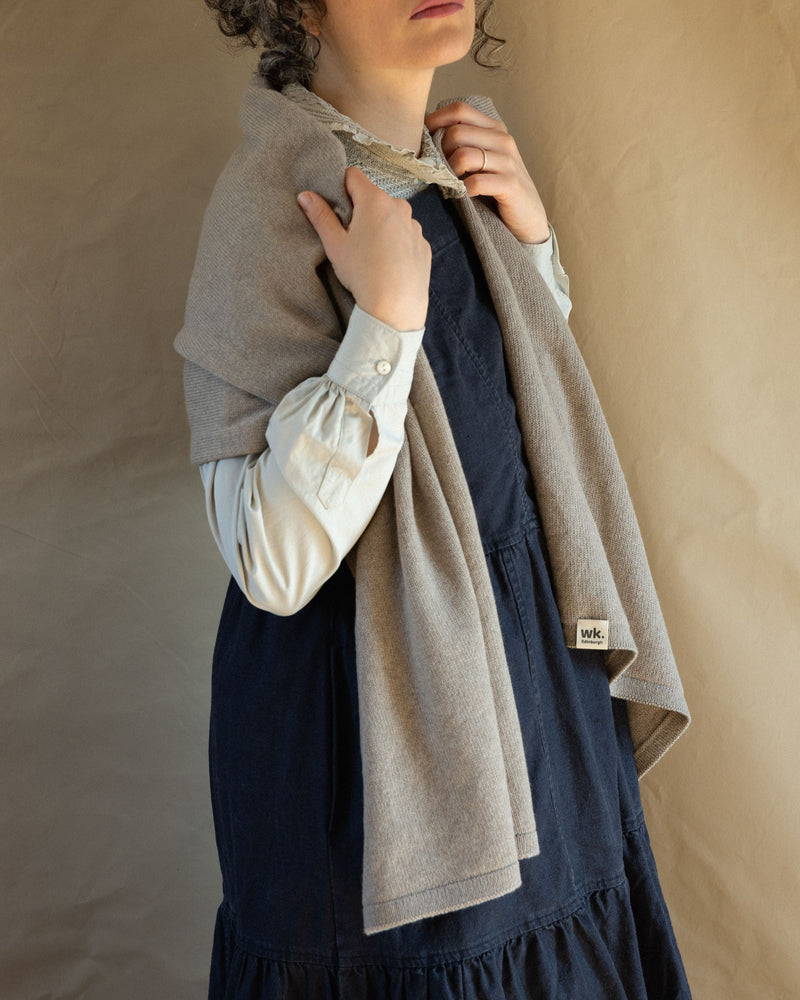 Wide Merino Scarf – Truffle Brown Knitwear Woolkind
