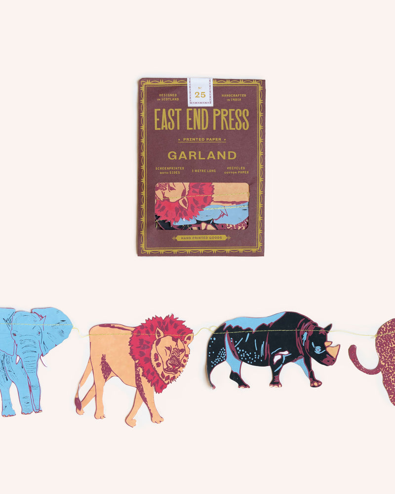 Safari Animals Sewn Garland Homeware East End Press