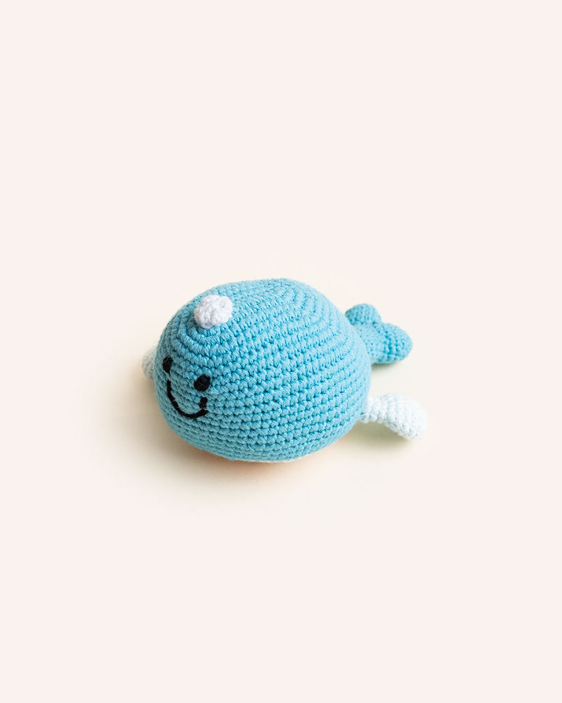 Whale Rattle - Deep Turquoise Kids Pebblechild