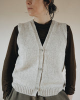 Button Up Vest – Natural Marl
