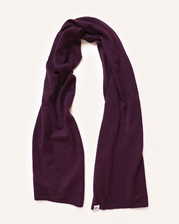Wide Merino Scarf – Plum Knitwear Woolkind