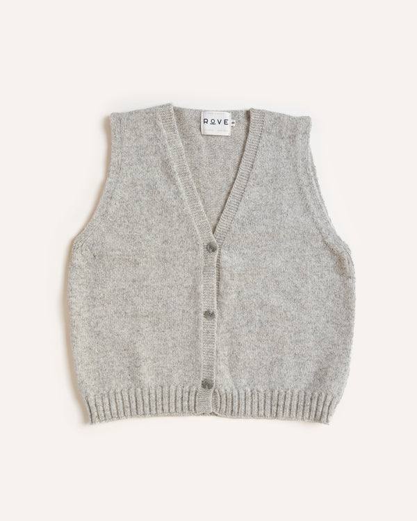Button Up Vest – Natural Marl Knitwear Rove Knitwear