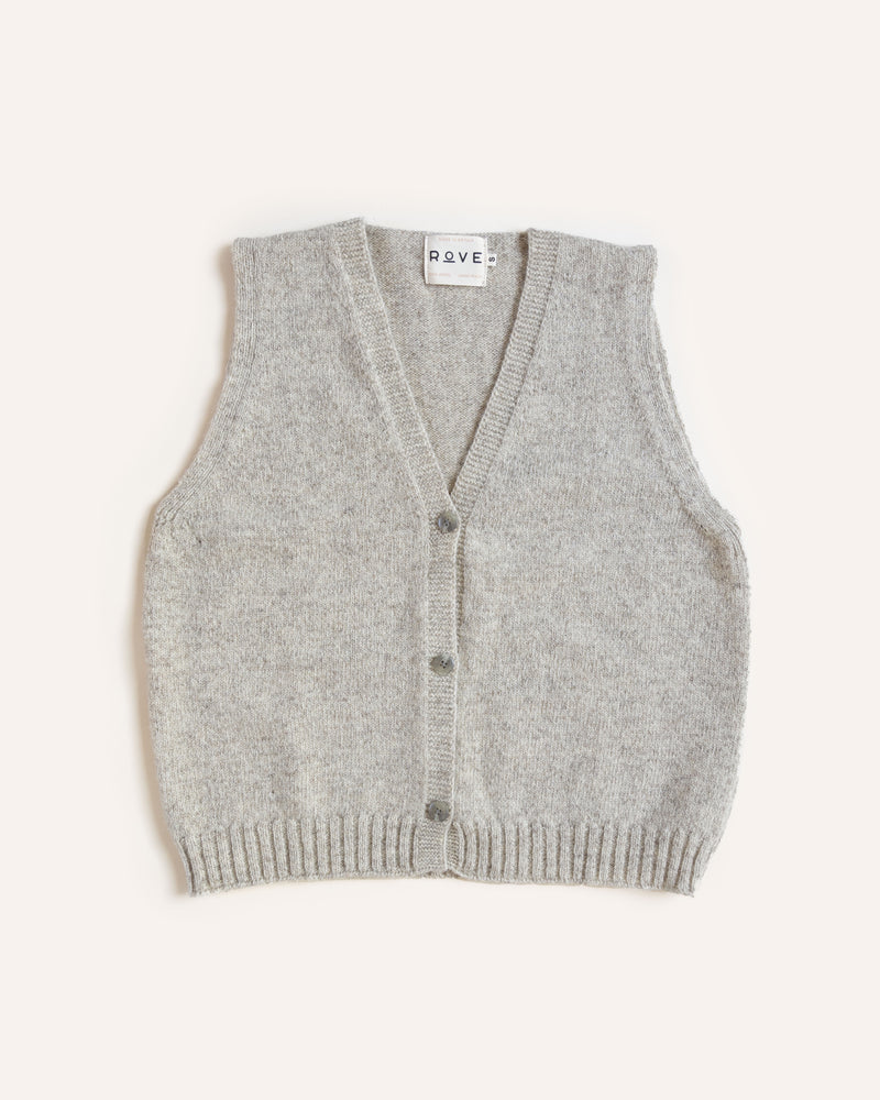 Button Up Vest – Natural Marl Knitwear Rove Knitwear