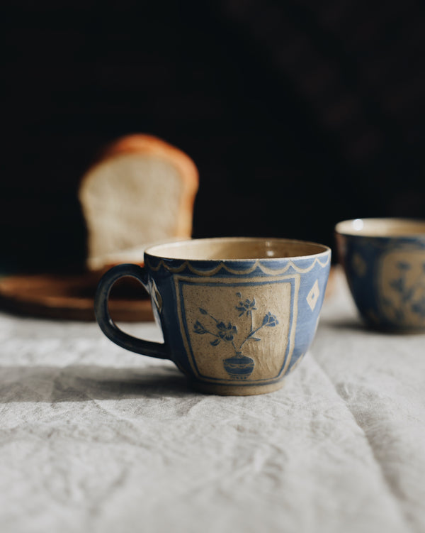 Sgraffito Floral Mug Homeware Naomi Grace Ceramics