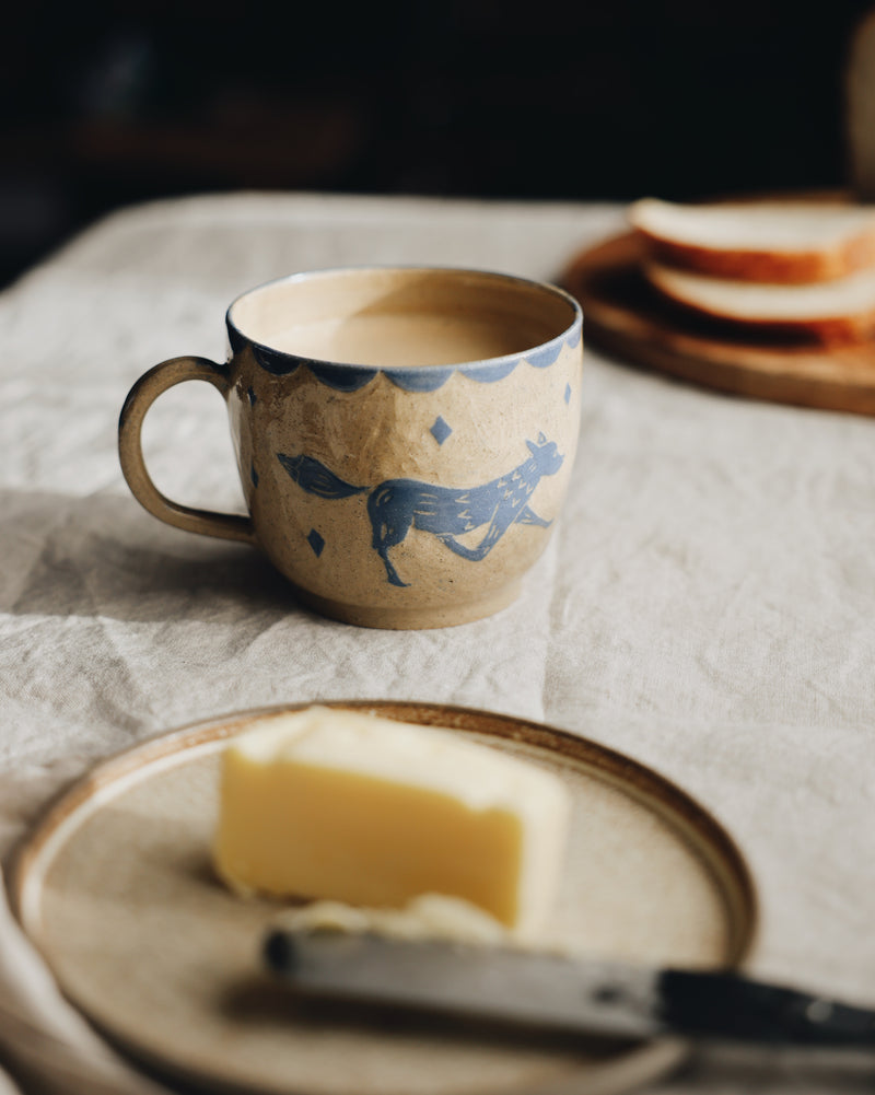 Sgraffito Fox Mug Homeware Naomi Grace Ceramics
