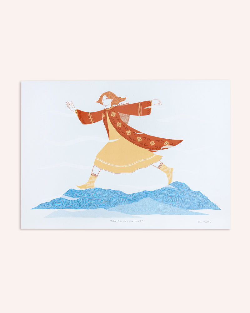 She Carries the Land Folklore Print