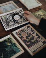 Moon Face Archway Botanical Print Artwork Tulips and Heather