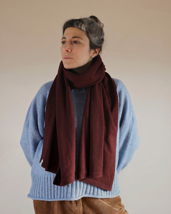 Wide Merino Scarf – Plum