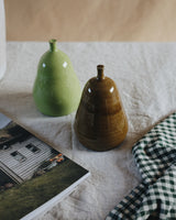 Stoneware Pear – Lime Green