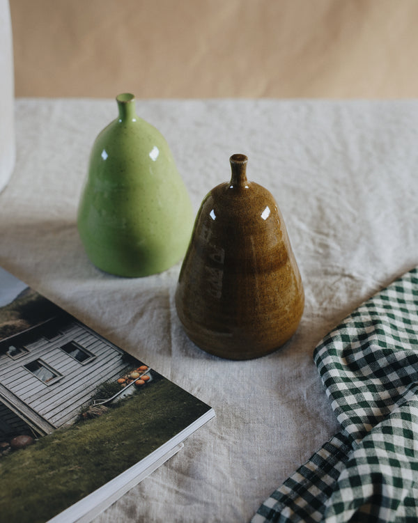Stoneware Pear – Lime Green