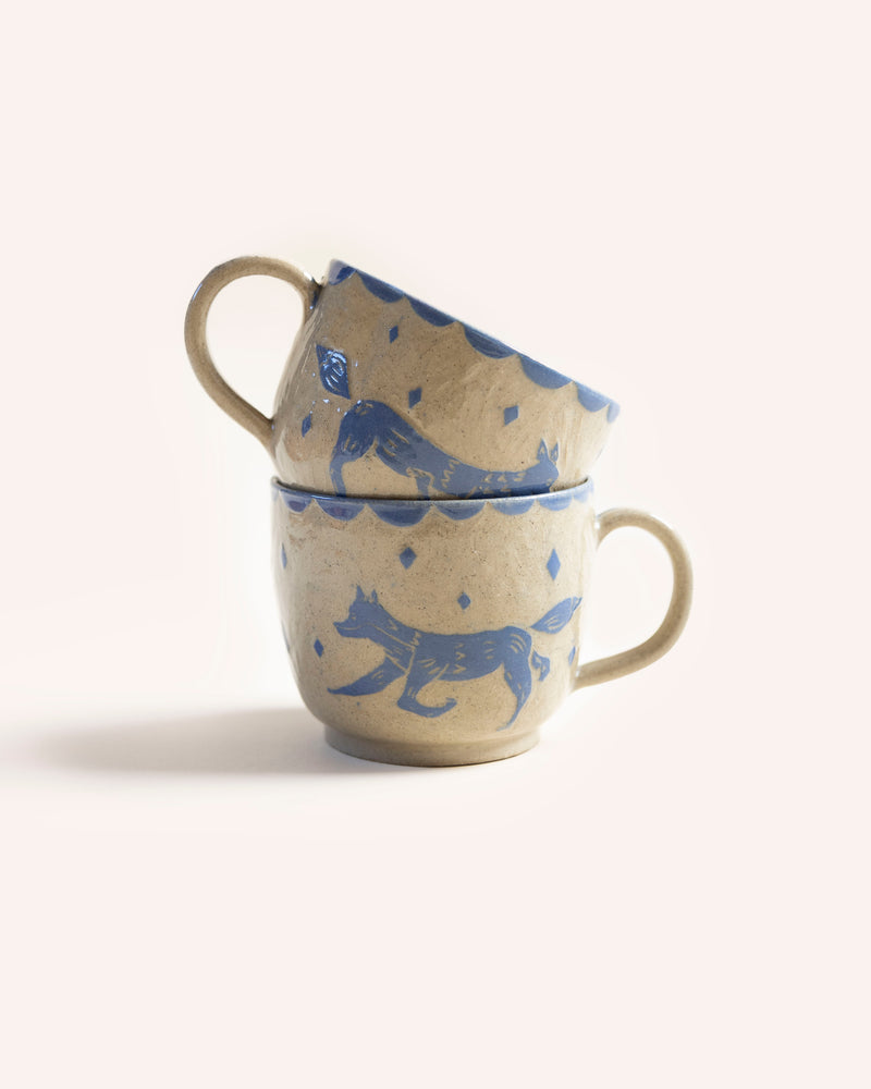 Sgraffito Fox Mug Homeware Naomi Grace Ceramics