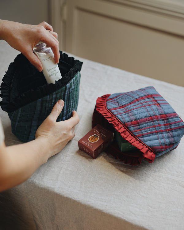 Cotton Wash Bag – Green Tartan Beauty & Wellness The Tartan Blanket Co