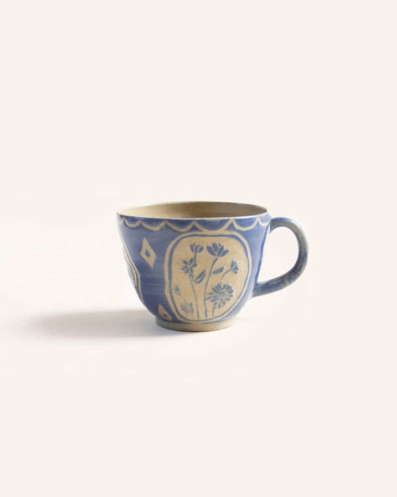 Sgraffito Floral Mug Homeware Naomi Grace Ceramics