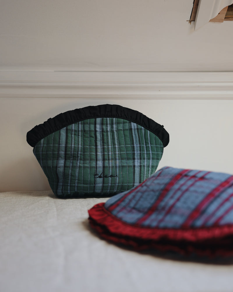 Cotton Wash Bag – Green Tartan Beauty & Wellness The Tartan Blanket Co