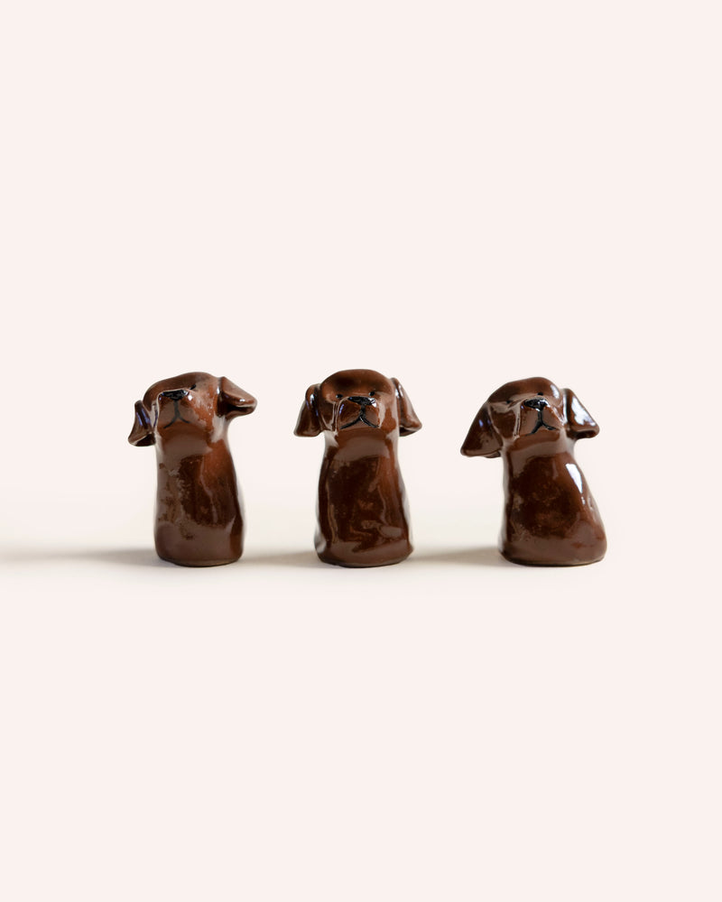 Small Ceramic Dog Sculpture – Brown Lab Artwork Naomi Grace Ceramics