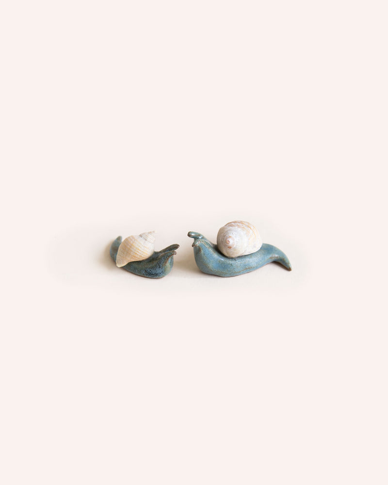 Ceramic & Shell Snail - Blue/Green Homeware María Poyato   