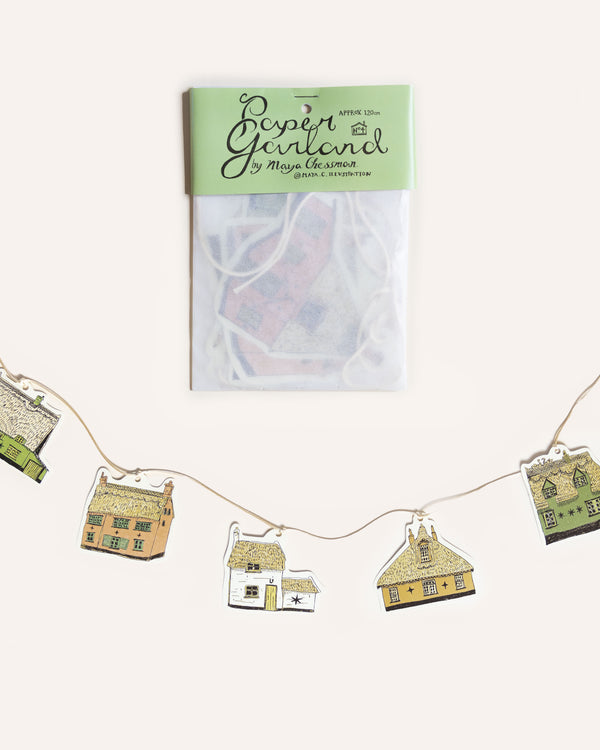 Illustrated Paper Garland - Thatched Cottage Homeware Tulips and Heather