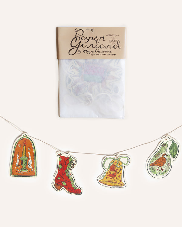 Illustrated Christmas Paper Garland Seasonal / Occasion Tulips and Heather