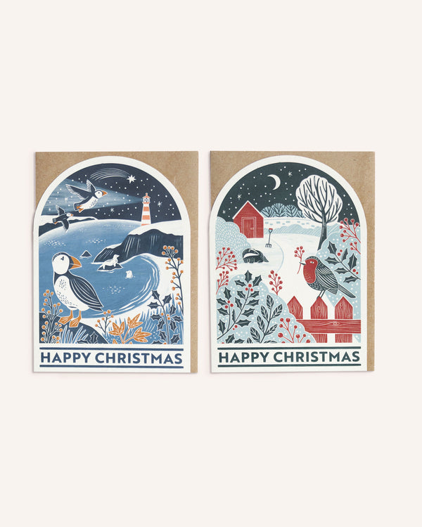 Puffin & Robin Charity Christmas Cards Cards Bird & Co