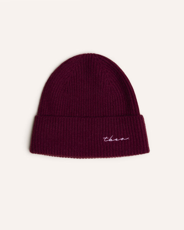 Cashmere & Merino Beanie – Burgundy Knitwear The Tartan Blanket Co